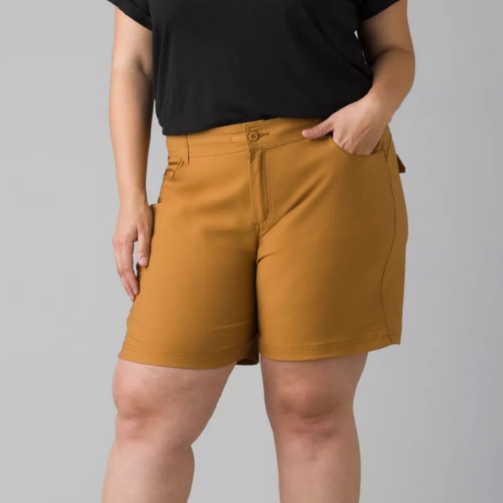 NEW PRANA Halle Women's 7" Earthbound Nylon Shorts 18W Plus UPF 50+ NWT